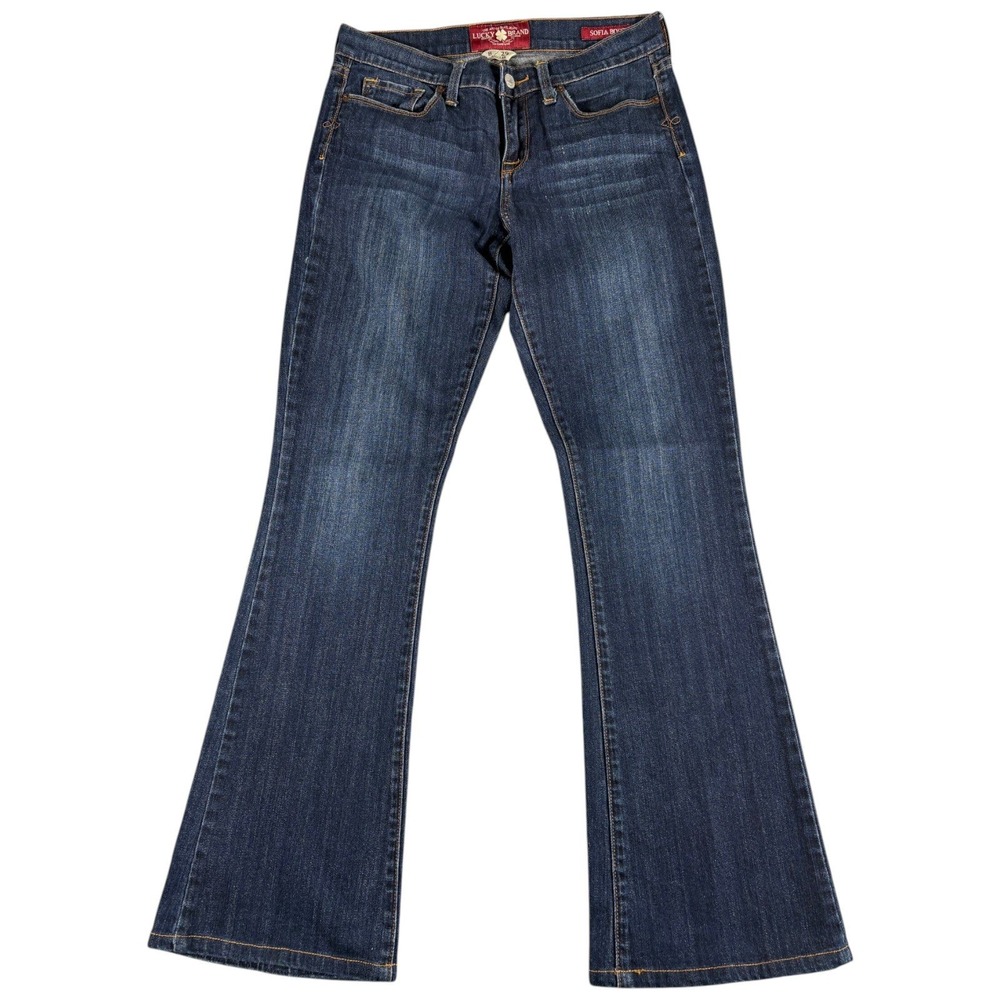 Lucky Brand Sofia Boot Jeans Womens 8/29 Blue Dark Wash Bootcut Midrise Stretch